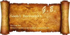 Gaebl Bernadett névjegykártya
